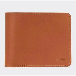 Ridge Bifold Leather Wallet Tobacco Brown RFID Protection NEW B3